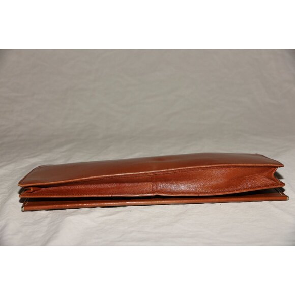 Vintage 1970\'s VERNE Handcrafted For Personal Pride Brown Leather Clutch Purse